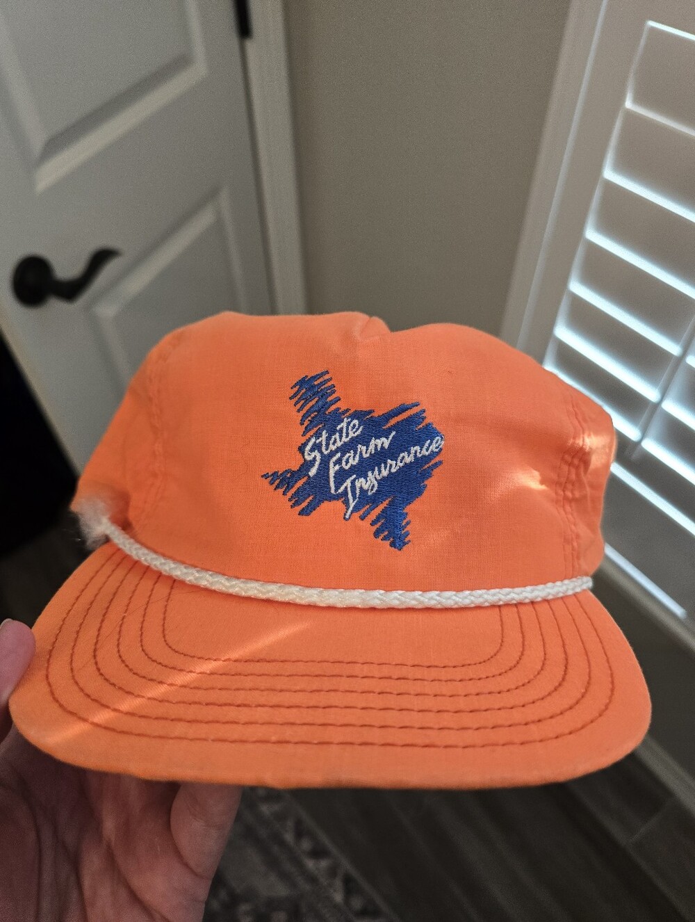 Vintage 90s State Farm Insurance Texas Hat Rope Adjustable